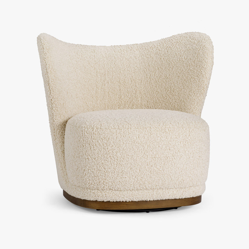 Fauteuil à oreilles Odell, Sherpa ivoire