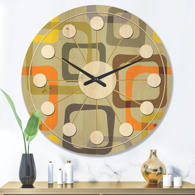 Horloge murale rétro Mid-Century, Moyen