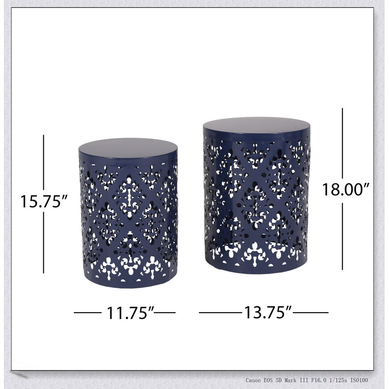 Modern Metal Side Table Set With Durable Powder-Coated Iron And Elegant Intricate Design, Perfect For Versatile Home Use