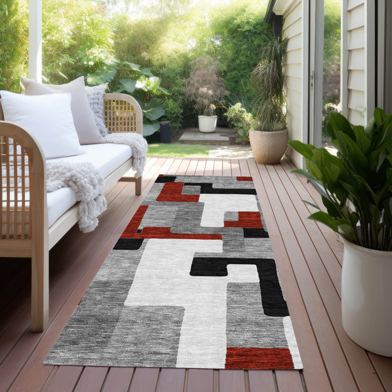  Tapis intérieur / extérieur antidérapant Chayden, Runner 2'3" x 7'6"