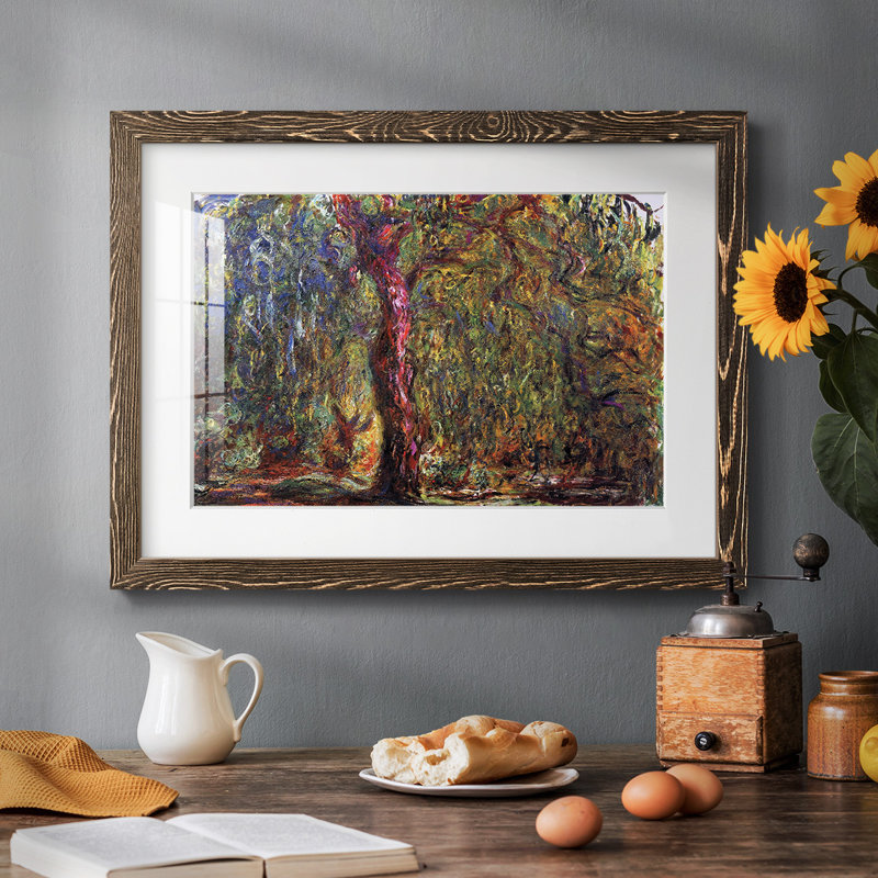 Weeping Willow 4, 1919 - Reproduction d'un seul cadre photo, H 18 po x l 26 po x P 1,5 po, Noyer