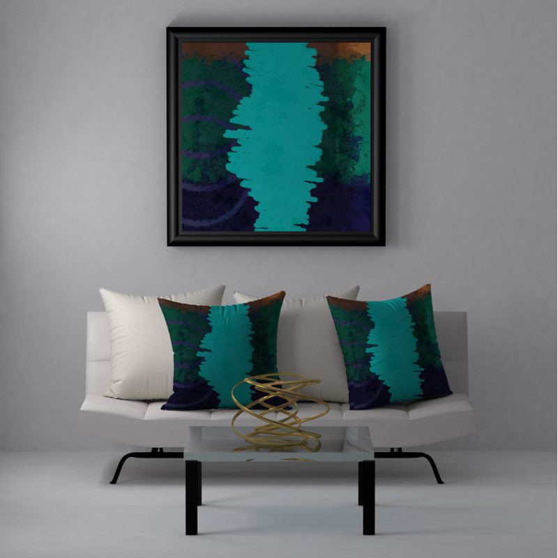 Abstract Reversible Throw Pillow, 24" H x 24" W