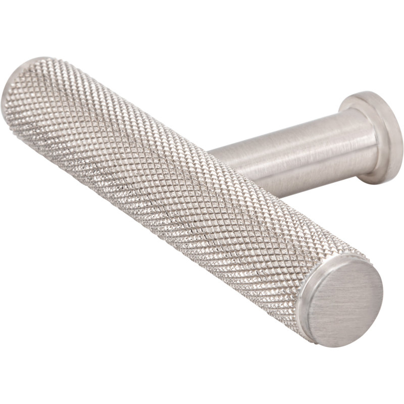 Beliza 2 3/4" Length Knurled T Knob, Brushed Satin Nickel