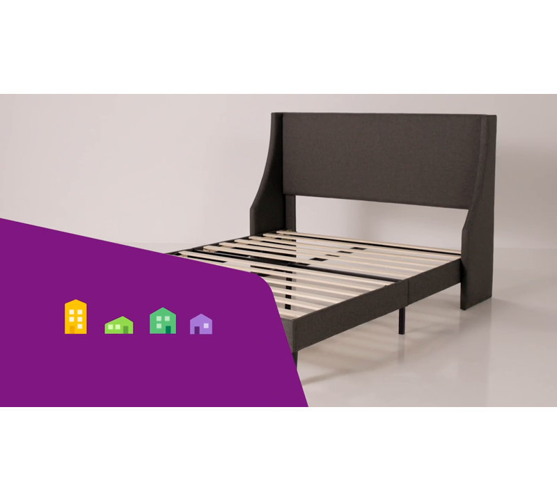 Bowdoin Upholstered Wingback Platform Bed | Modern Style