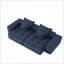 Canapé modulaire moderne surdimensionné avec 2 chaises et 4 coussins, chenille scintillante, sans assemblage | Bleu marine | Mousse et ressort-78195445
