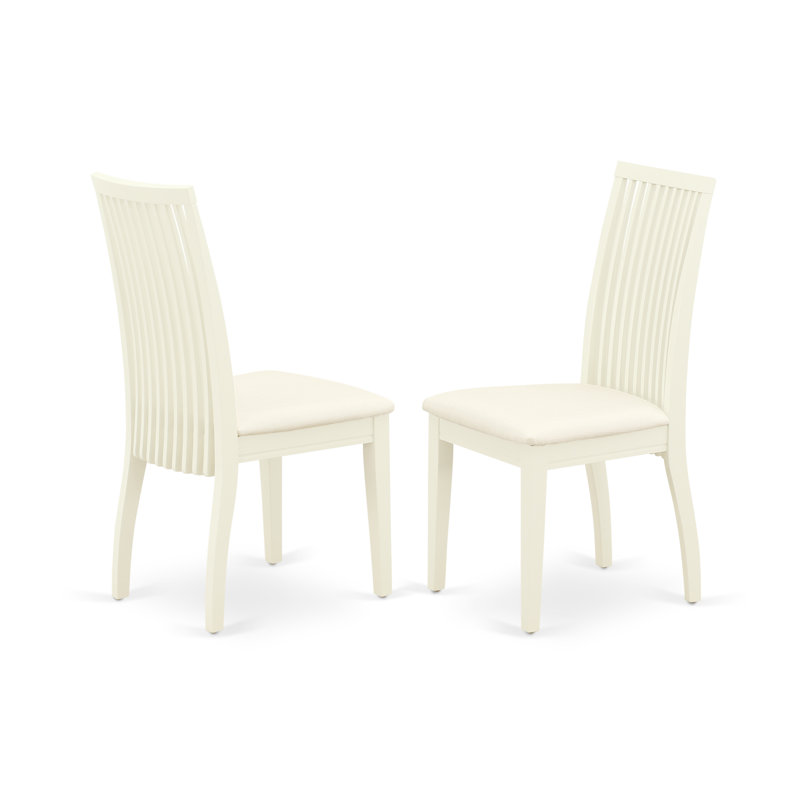 L'ensemble de table de cuisine 5 pièces pour 4 personnes comprend une table de salle à manger rectangulaire avec Dropleaf et 4 chaises en tissu de lin, blanc lin
