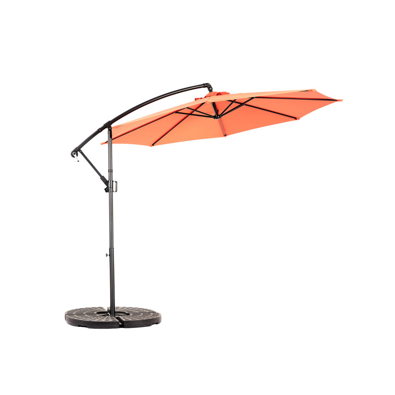 Parasol de piscine 10 pieds orange - Hydrofuge et ombragé pour une construction propre et durable