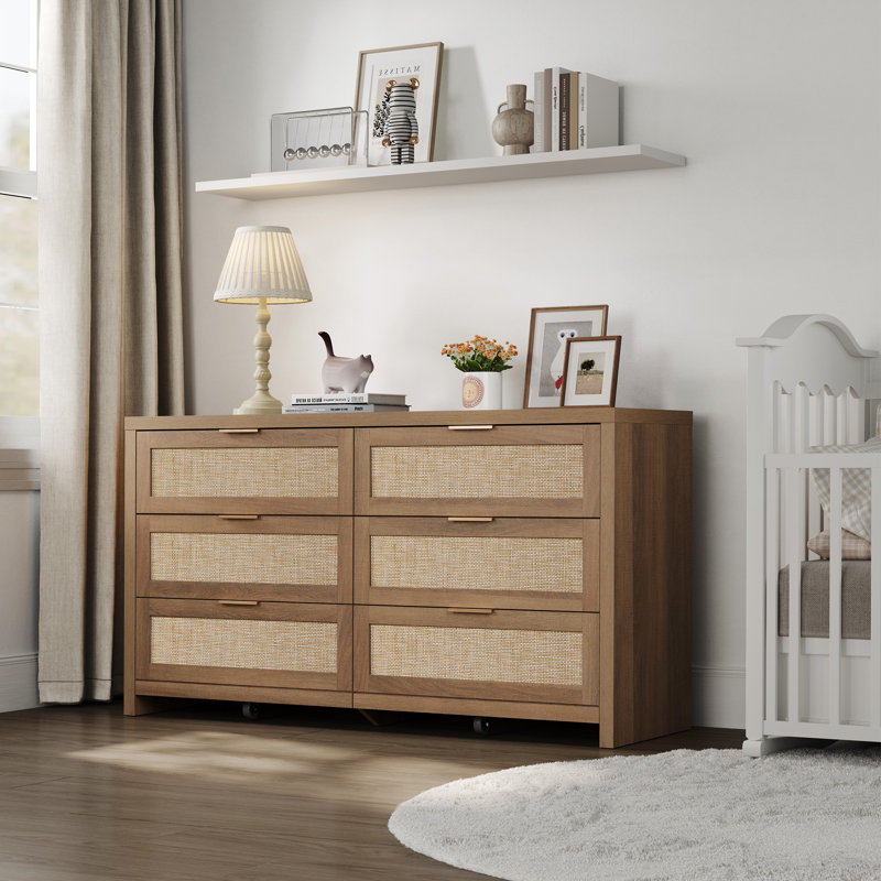 Bay Isle Home Rattan Dresser with Golden Handles, 56.85
