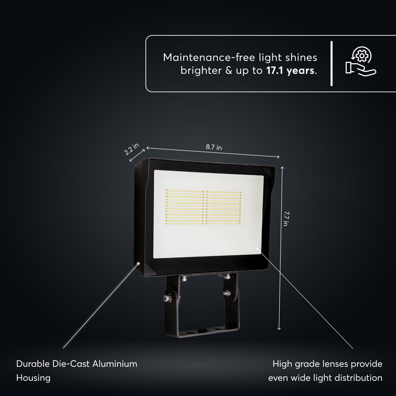 Projecteur DEL à DEL - 8 000 lumens - 5 000 K - bronze