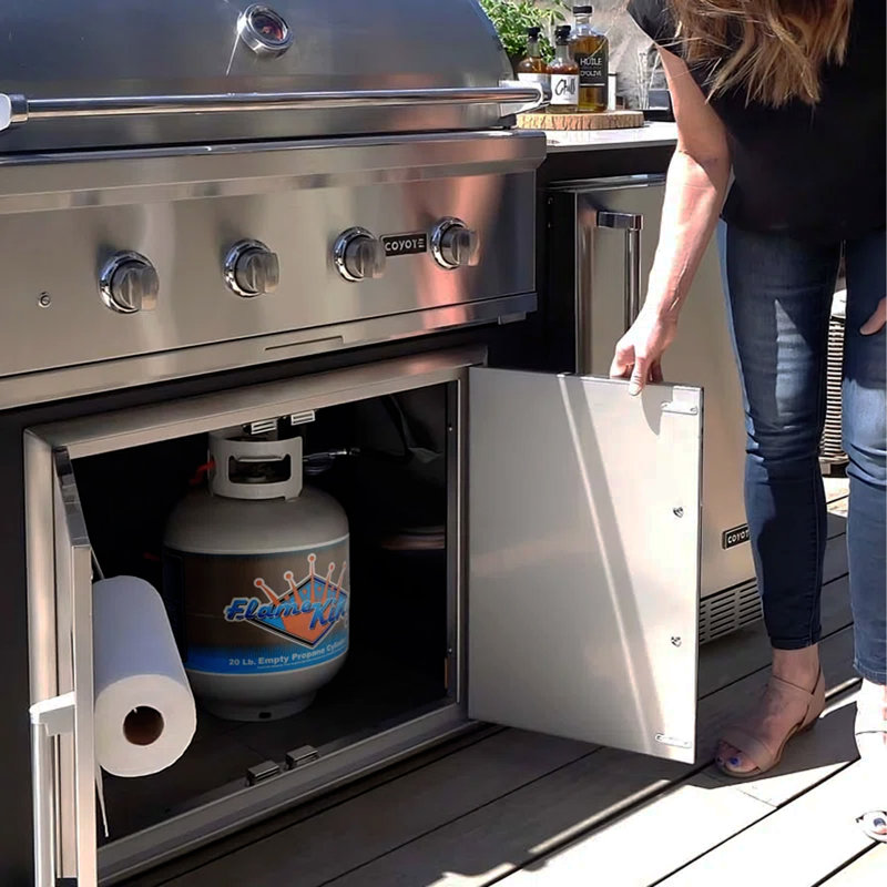 Flame King 20LB Empty Steel Propane Tank LP Cylinder with Type 1 OPD Valve, for Grills and BBQs