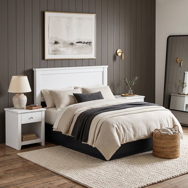 Tevrat Modern 3 Piece Bedroom Set, White