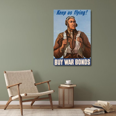 Lark Manor™ U.S. Archives Gallery Wrapped Canvas Art Titled: WWII Keep us flying, Buy War Bonds