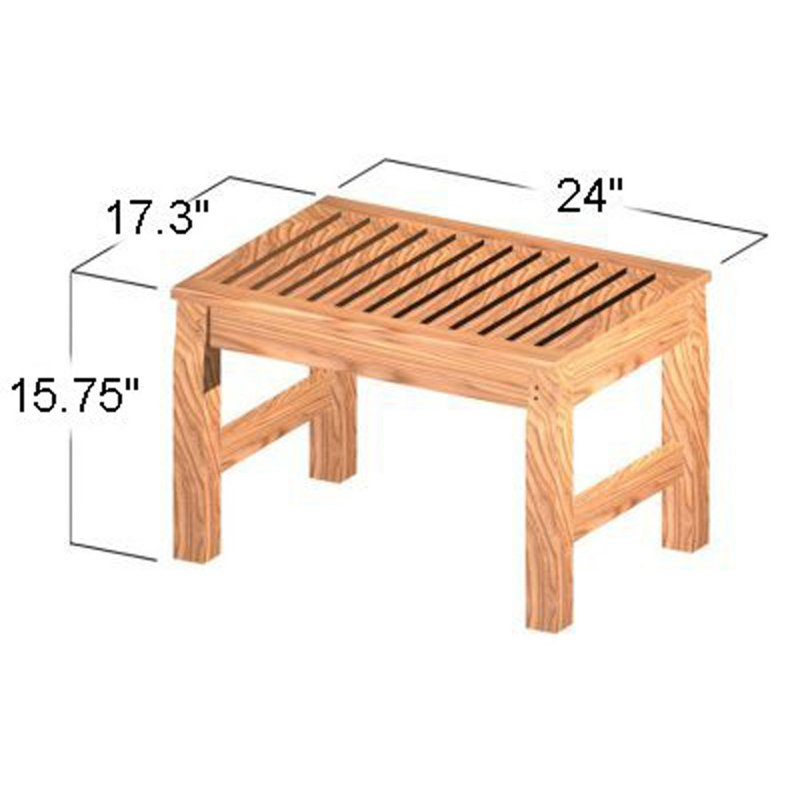 24" W Teak Shower Bench