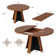 Table de salle à manger extensible de 43 à 59 po pour 4 à 8 personnes, table de salle à manger ovale extensible avec rallonges amovibles, table de cuisine à base de bois avec tablette de rangement permettant d'économiser de l'espace pour le salon, n