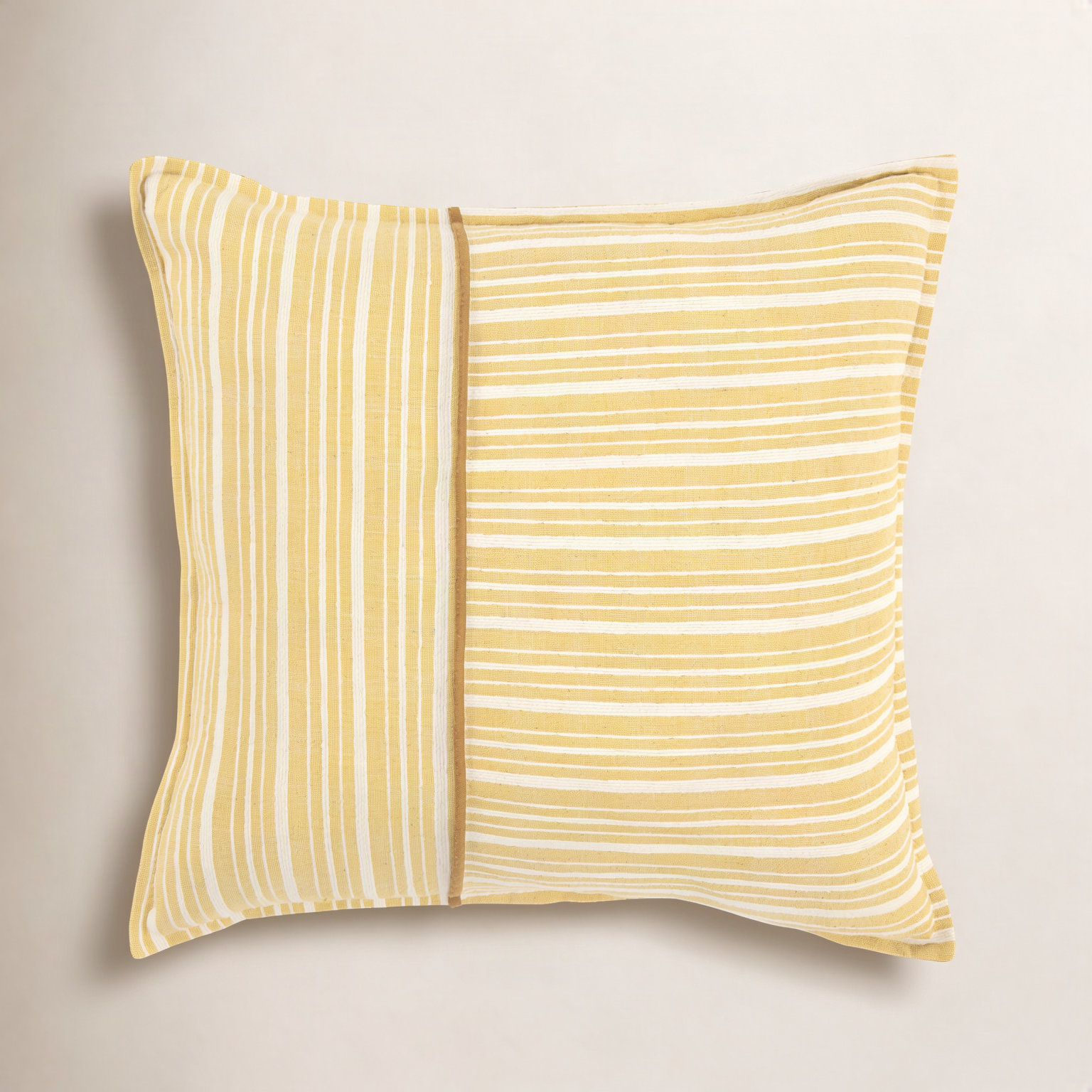 Berthe 20" x 20" Cotton Throw Pillow, Yellow