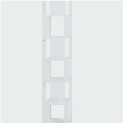 6 tier Rotating Bookshelf, Floor Rack Simple Bookcase  with Acrylic plate Student Multi-Function Creative Bookshelf