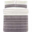NightComfort Grey & Cream Striped Modern Cotton Rich Duvet Cover Set with Pillowcase-55849767