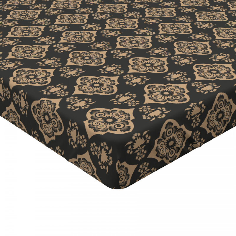 Microfiber Damask Fitted Sheet, Twin Fitted Sheet