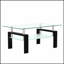 Table basse rectangulaire moderne en verre avec rangement double couche, surface transparente et structure en métal durable