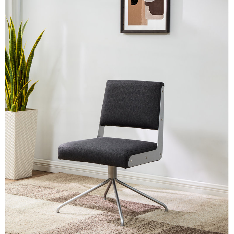 Red Barrel Studio® Housley Linen Task Chair, Silver