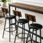 Ensemble de table de bar industriel 4 pièces avec 3 tabourets
