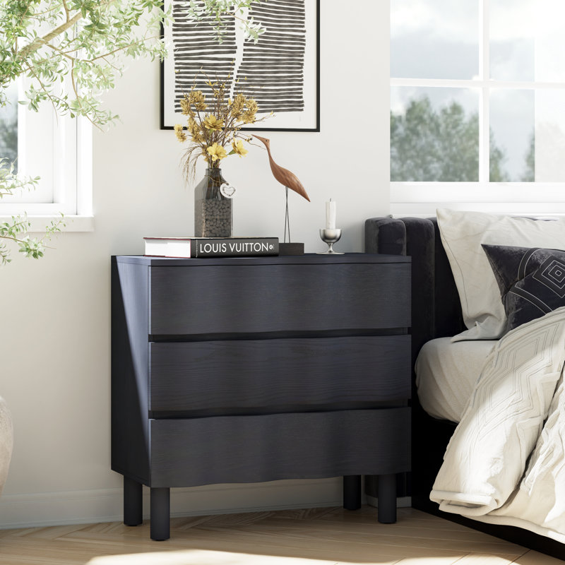 Commode 3 tiroirs Modern, Noir