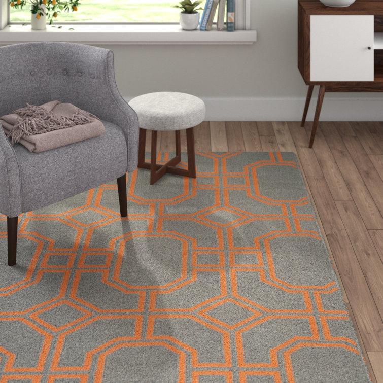 Normal Geometric Wool Hand Woven Area Rug