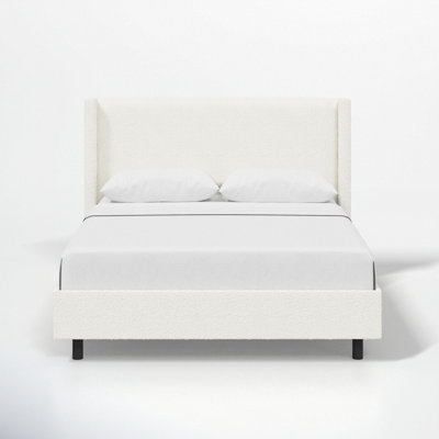 Hanson Cotton Upholstered Wingback Bed