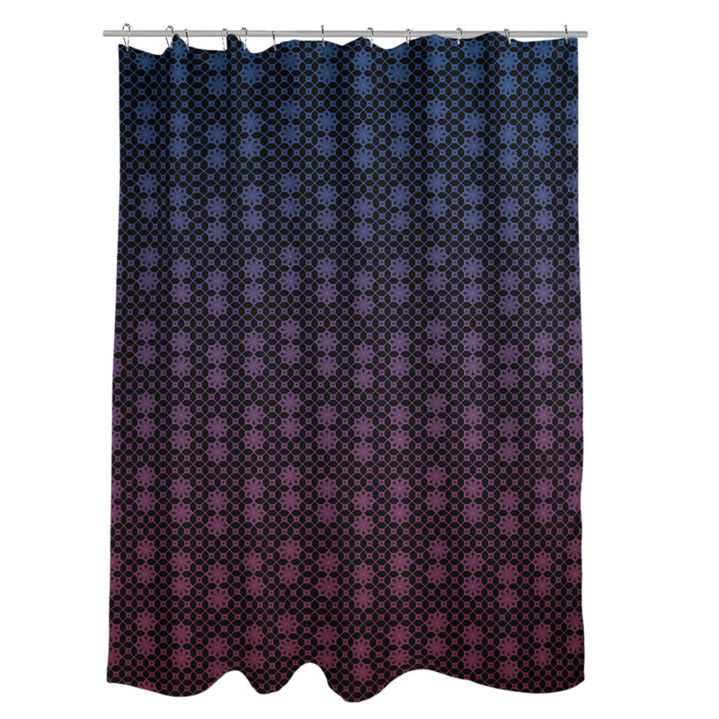 Rideau de douche simple en treillis Classic, Bleu / Rose