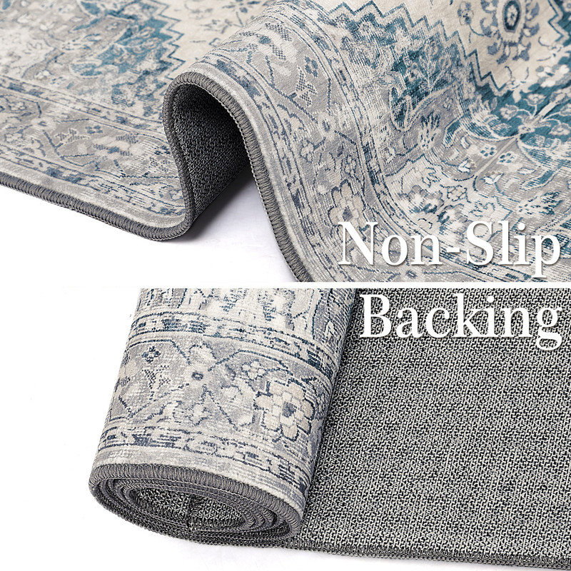 Mari Non-Slip Bath Rug, Blue