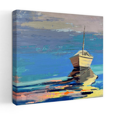 Art de paysage côtier abstrait Blue Bay