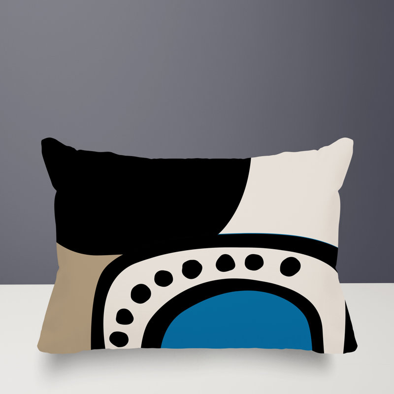 Coussin lombaire réversible intérieur / extérieur Sofi Minimalist, H 14 po x l 20 po, Turquoise