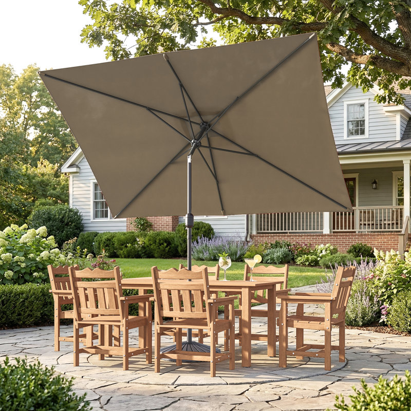 Parasol de marché rectangulaire 120 po x 78 po Donzel, Taupe