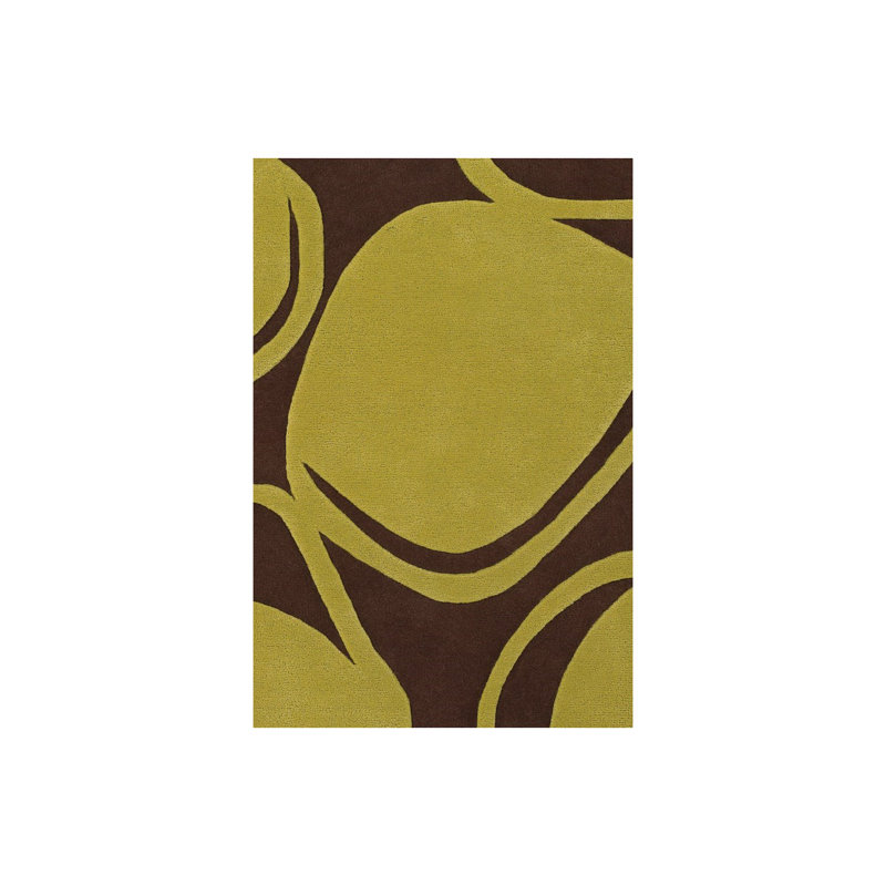 Tapis brun/vert Wyble, 5 pi x 7 pi 6 po