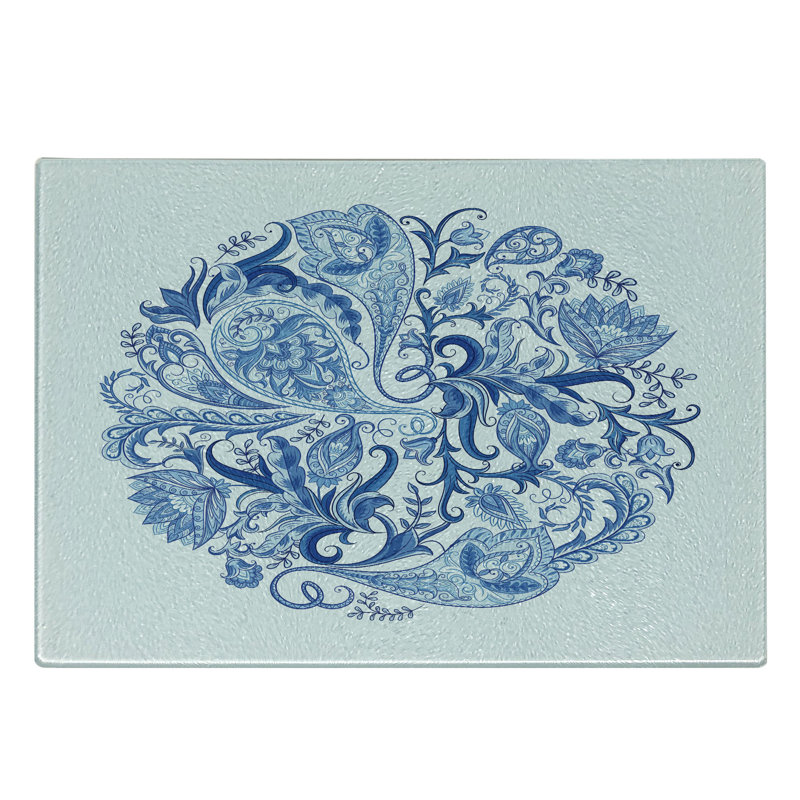 Cercle à motif cachemire en verre trempé Ambesonne