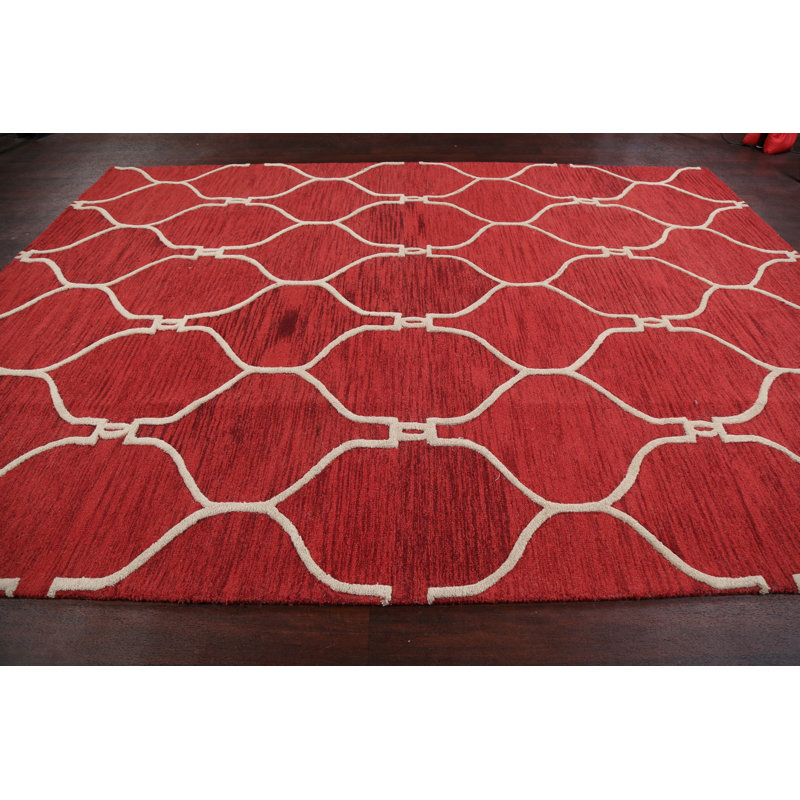 Wool Geometric Indoor Rug, Rectangle 5' x 8'