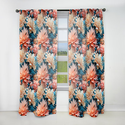 Motif tropical Coral Mirage I - Rideau floral - Rideau floral obscurcissant - 1 panneau