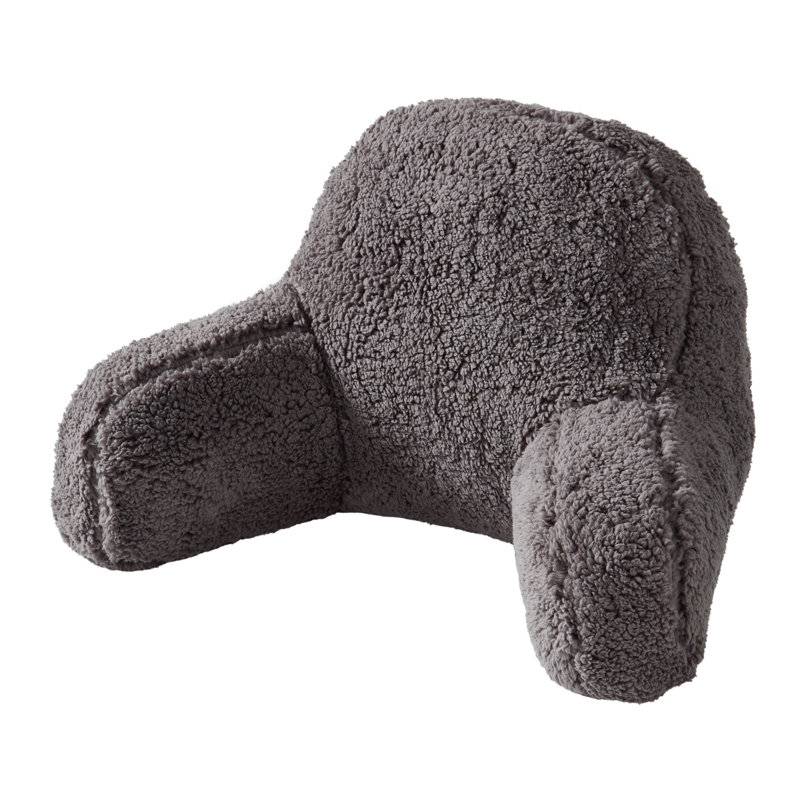 Faux Shearling Bed Rest Pillow, Gray