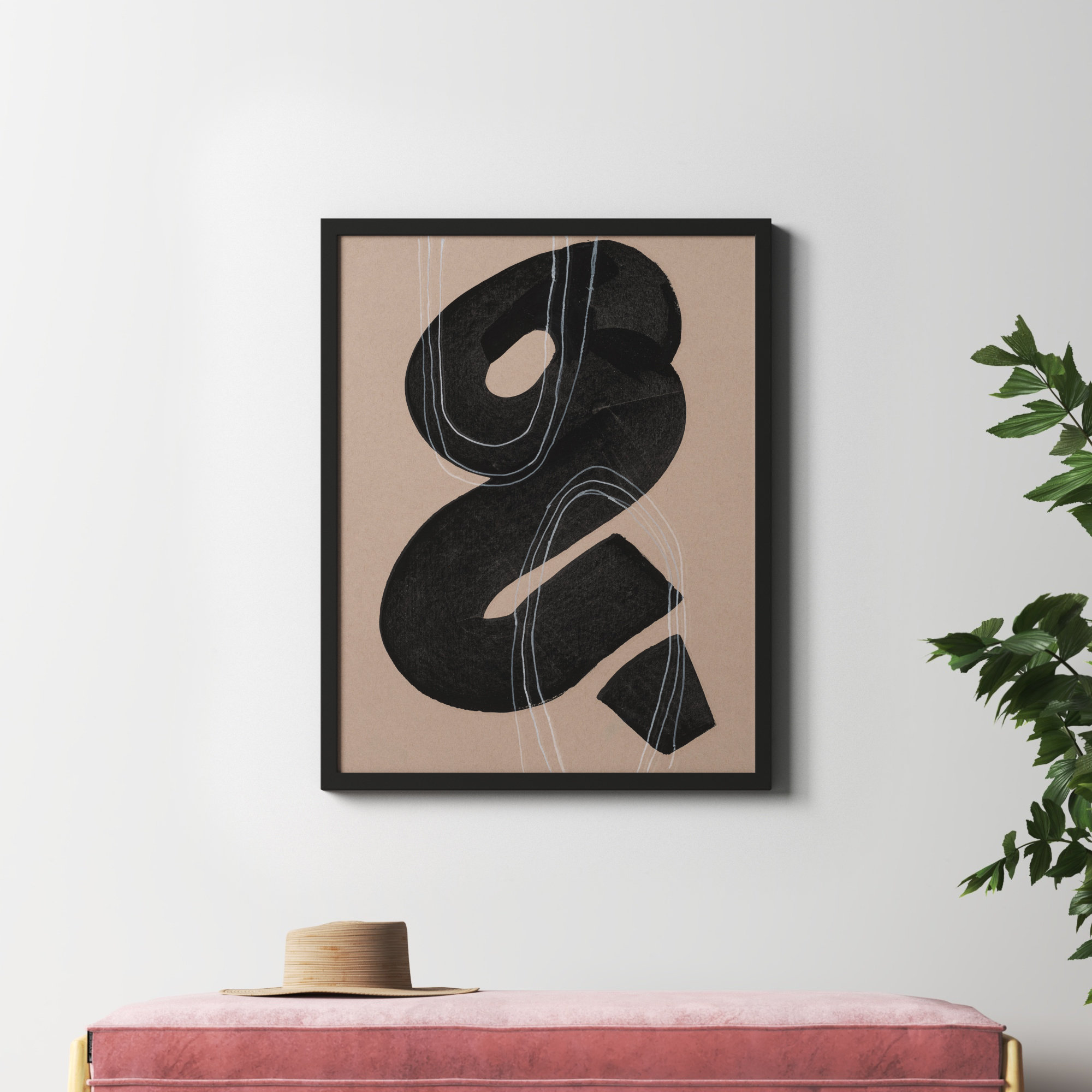 Free Form 5 by Andrea Stokes, 38" H x 30" W x 1.25" D, Black Framed