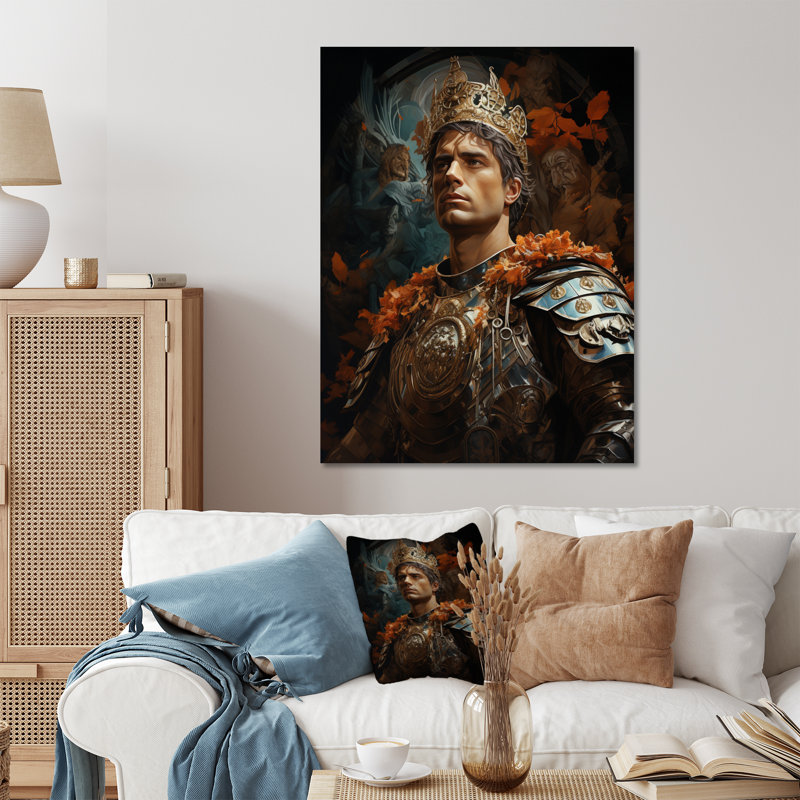 Portrait de l'empereur Constantin le Grand - Décoration murale en métal empereur, H 20 po x l 12 po x P 1 po