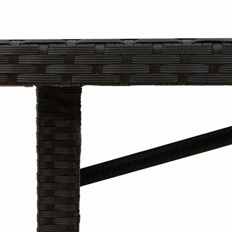 9 Piece Garden Dining Set Poly Rattan, Black, White