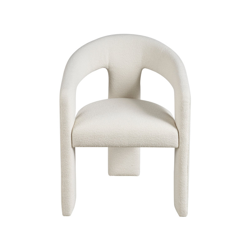 Vesper White Upholstered Solid Wood Armchair