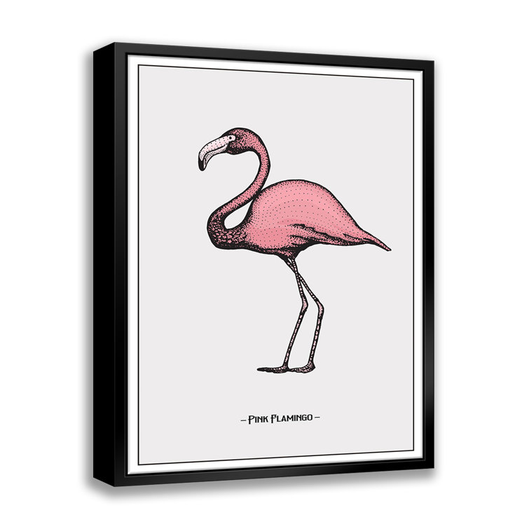 ATX Art Group LLC Pink Flamingo Framed On Canvas by Stanley Print