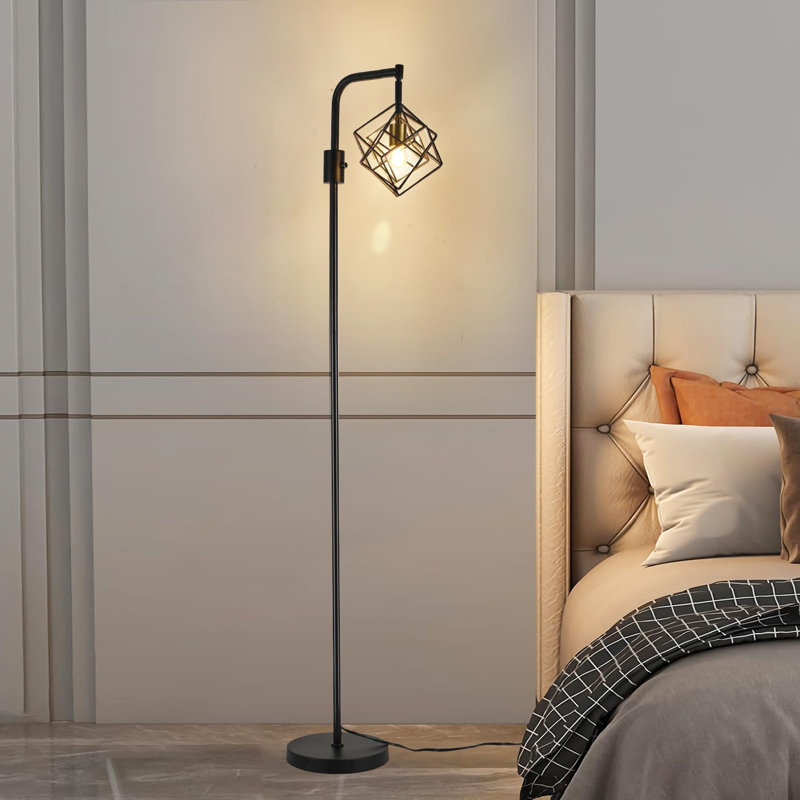 Dimmable Rotatable Modern Farmhouse Floor Lamp With LED Bulb For Living Room, Bedroom, Office