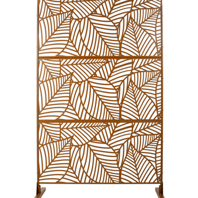 76" H48" W Privacy Screen - Metal For Deck Balcony Patio Outdoor & Indoor Fence Ps111 Brown Spaces Rustproof