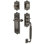 Nostalgic Warehouse Egg & Dart Plate F Grip Handleset with Single Cylinder Deadbolt and Fleur Lever