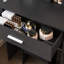 Table de coiffeuse avec miroir et lumières DEL réglables, prise de courant, support pour séchoir à cheveux et tabouret - coiffeuse compacte pour petites chambres-134004037