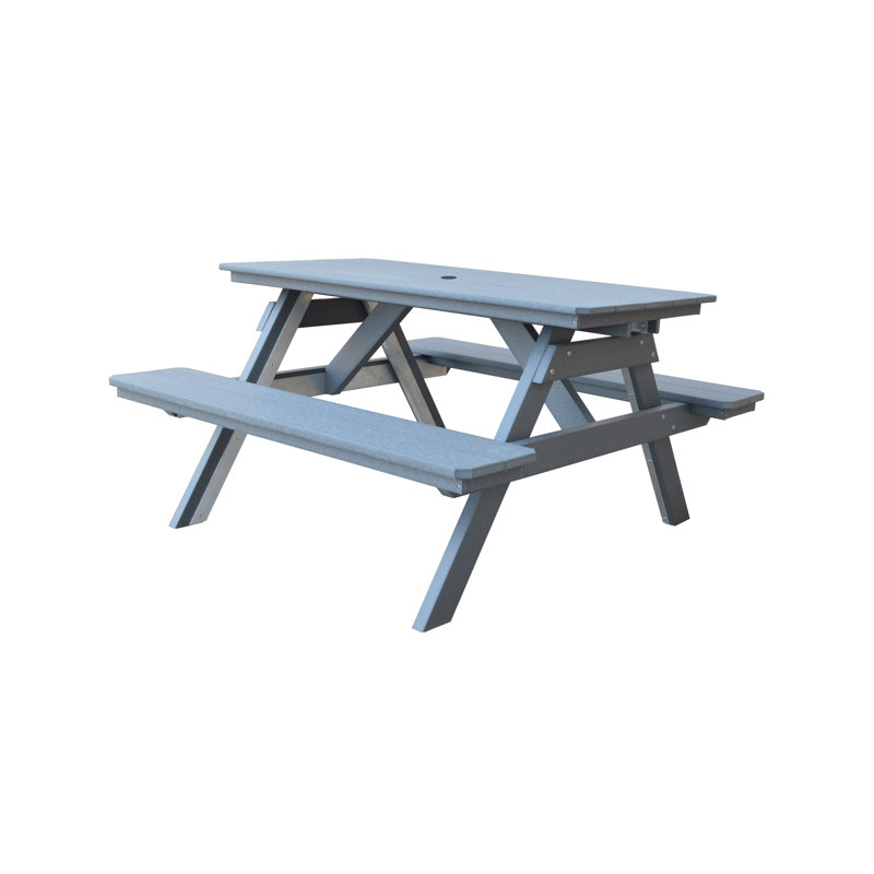 Table de pique-nique rectangulaire, Gris foncé, L 55 po x L 60 po