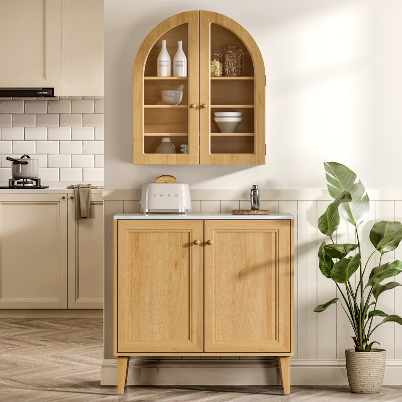 Arch Wall Cabinet, Oak