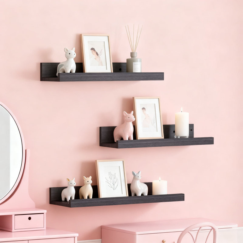 Ensemble de 6 tablettes flottantes, tablettes murales pour la décoration intérieure, rangement moderne pour le salon, la chambre à coucher, la salle de bain et la cuisine